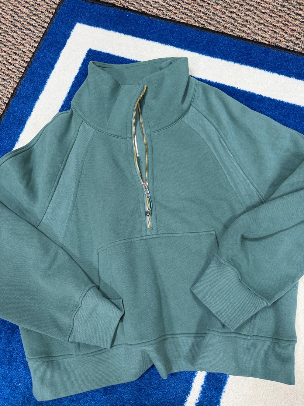 lululemon athletica Green Quarter-Zip Pullover Sweatshirt